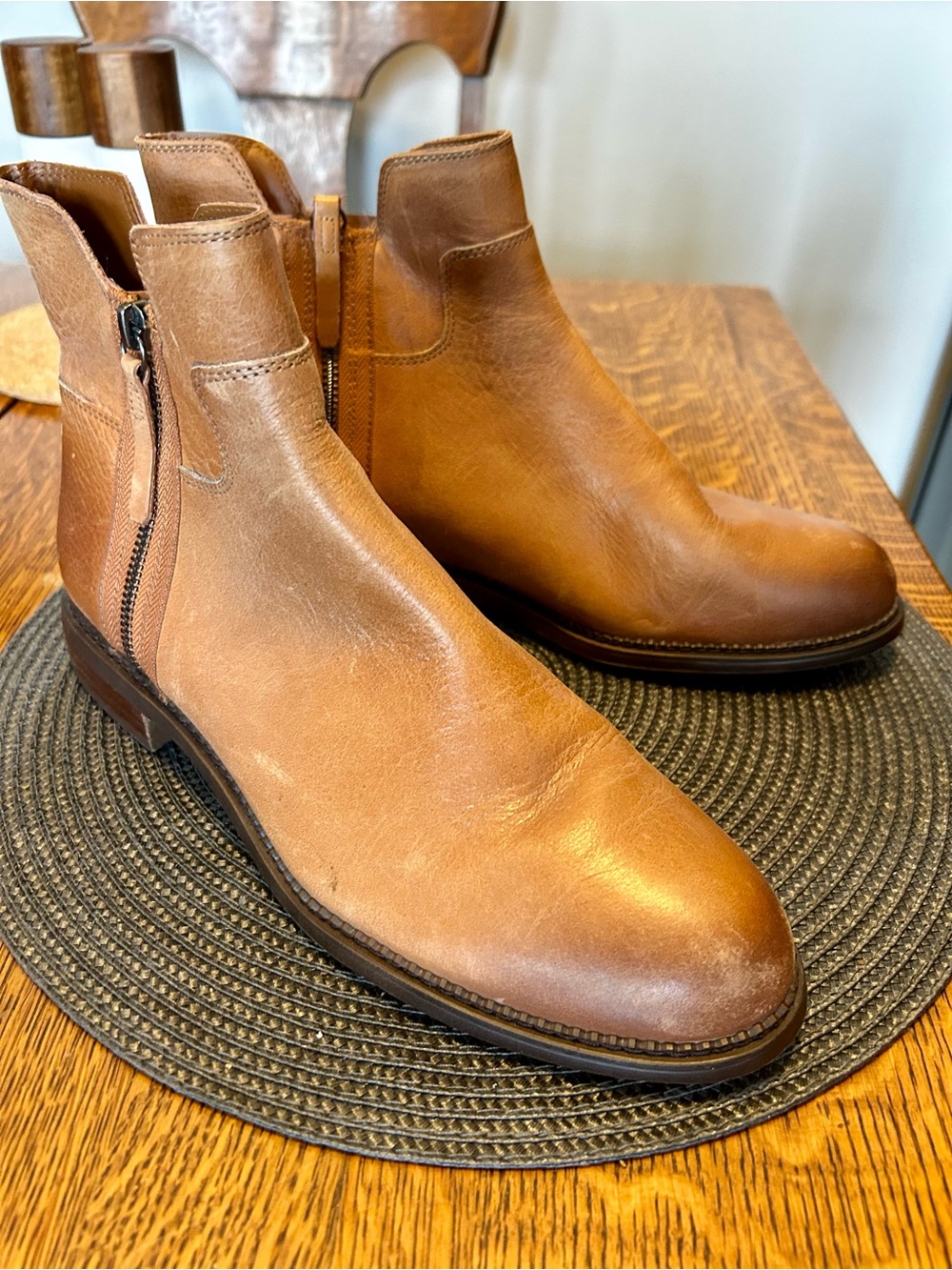 Franco Sarto Women’s Leather Zip Chelsea Boots